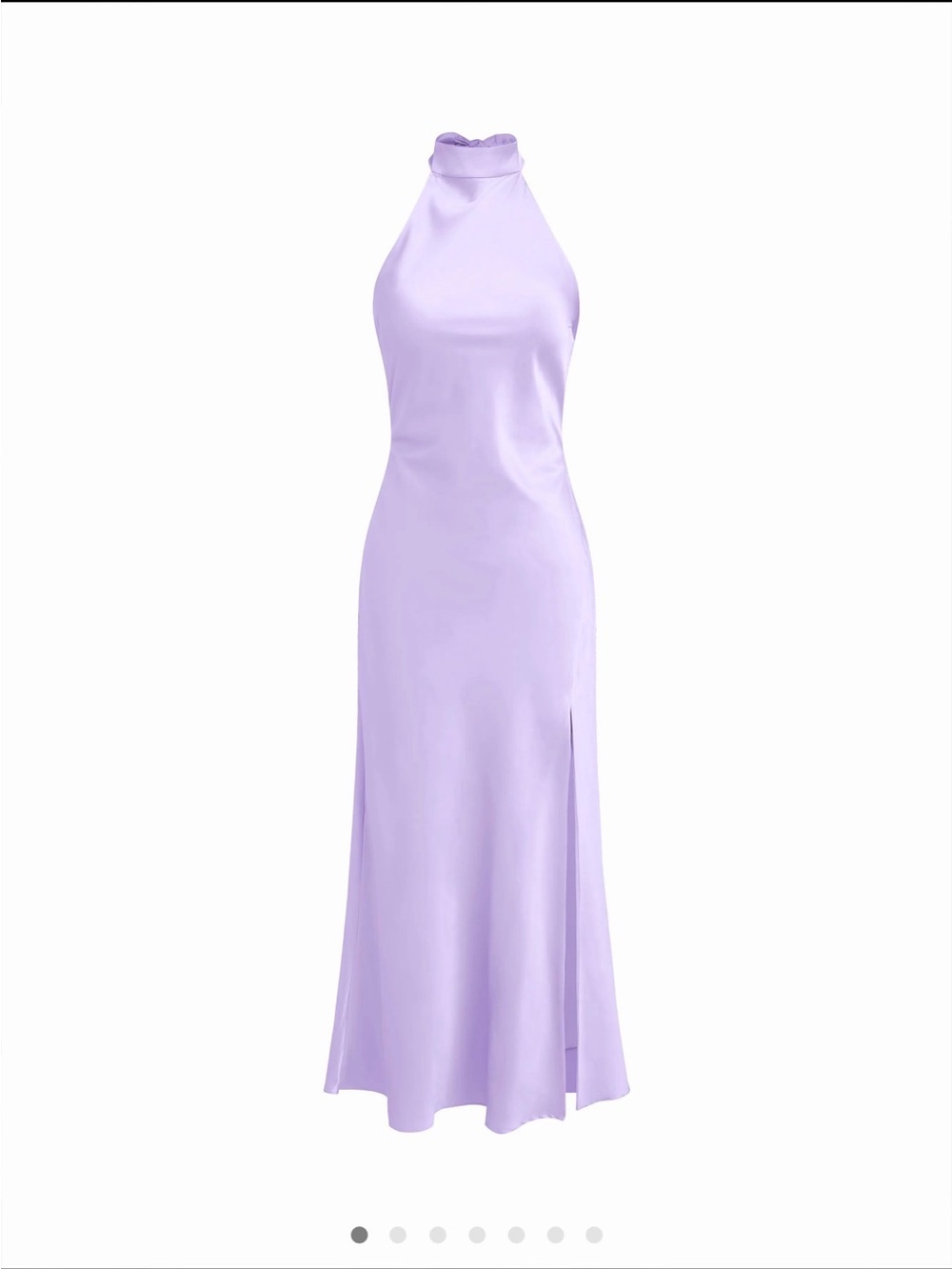 Cider Lavender Satin Halter Maxi Dress